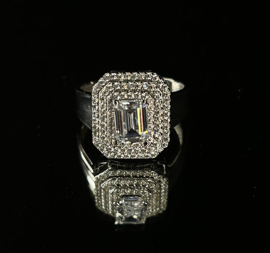 14 Karat Weißgold Damenring